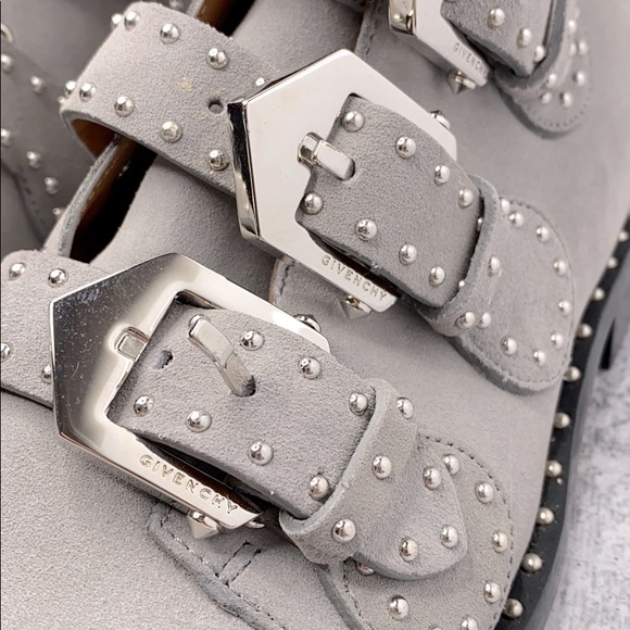 Givenchy Gray Elegant Studded Suede Ankle Boots 37 - Picture 5 of 14
